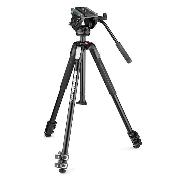 Manfrotto MVH500AH Fluid Video Head with MT190X3 Tripod